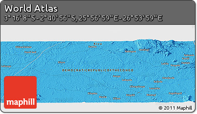 Political Panoramic Map of the Area around 2° 58' 32" S, 26° 25' 29" E