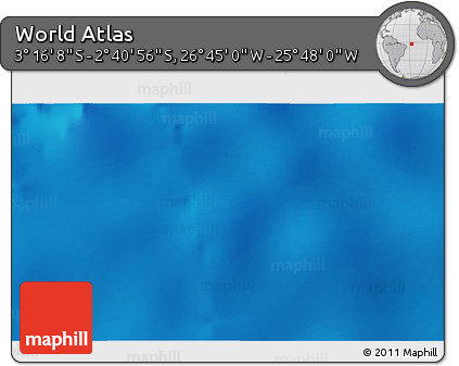 Shaded Relief 3D Map of the Area around 2° 58' 32" S, 26° 16' 29" W