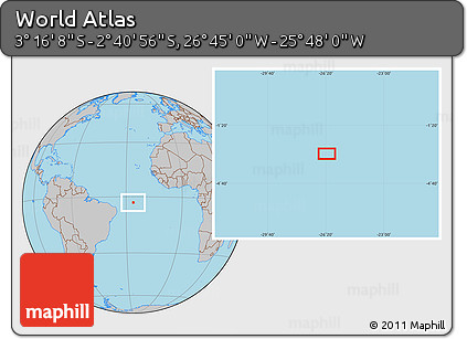 Gray Location Map of the Area around 2° 58' 32" S, 26° 16' 29" W