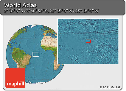 Satellite Location Map of the Area around 2° 58' 32" S, 26° 16' 29" W