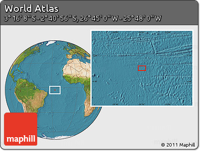 Satellite Location Map of the Area around 2° 58' 32" S, 26° 16' 29" W