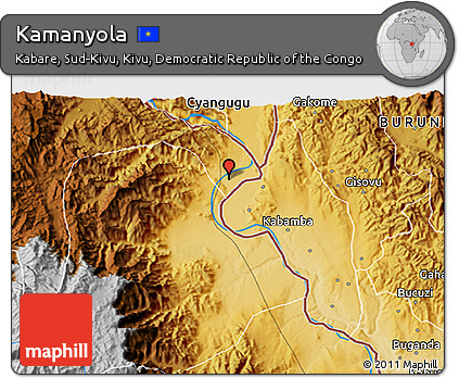 Physical 3D Map of Kamanyola