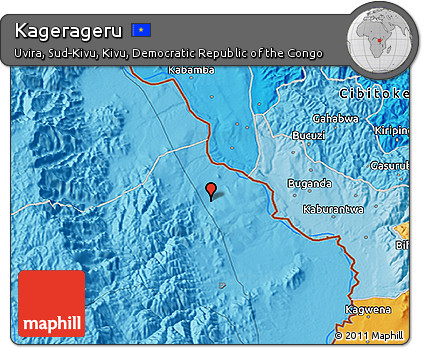 Political 3D Map of Kagerageru