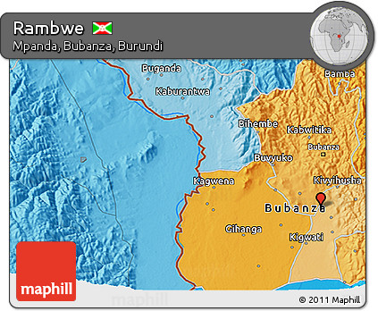 Political 3D Map of Rambwe