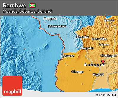 Political 3D Map of Rambwe