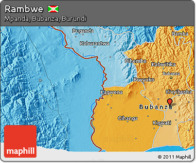 Political 3D Map of Rambwe