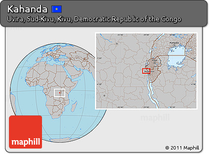 Gray Location Map of Kahanda