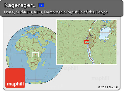 Savanna Style Location Map of Kagerageru