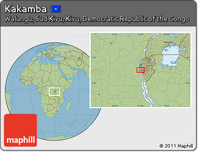 Savanna Style Location Map of Kakamba