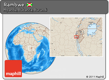 Shaded Relief Location Map of Rambwe