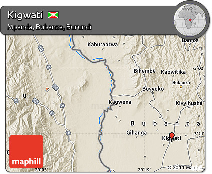 Shaded Relief Map of Kigwati