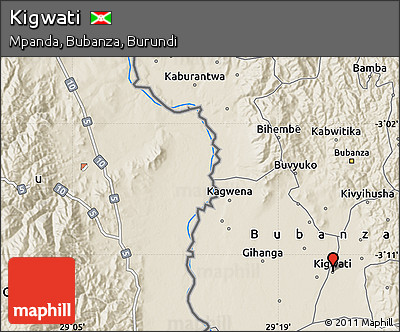 Shaded Relief Map of Kigwati