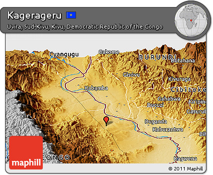 Physical Panoramic Map of Kagerageru