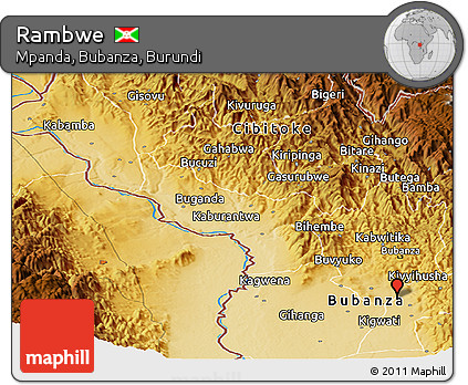 Physical Panoramic Map of Rambwe