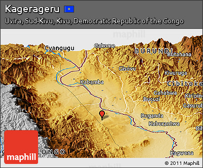 Physical Panoramic Map of Kagerageru