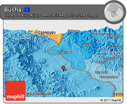 Political Panoramic Map of Busha