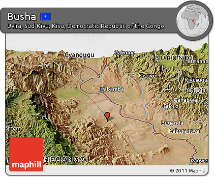 Satellite Panoramic Map of Busha