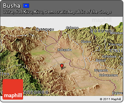 Satellite Panoramic Map of Busha