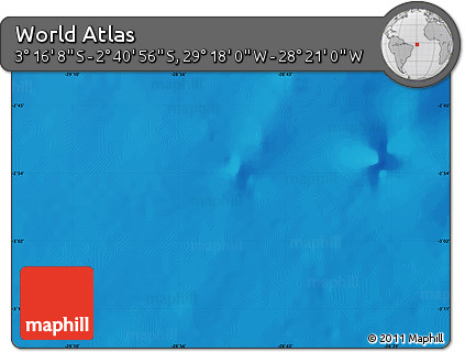 Physical Map of the Area around 2° 58' 32" S, 28° 49' 30" W
