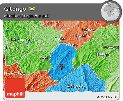 Political 3D Map of Gitongo