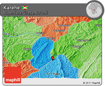 Political 3D Map of Karehe