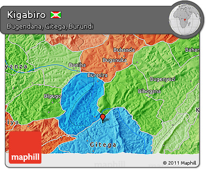 Political 3D Map of Kigabiro