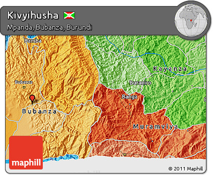 Political 3D Map of Kivyihusha