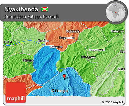 Political 3D Map of Nyakibanda