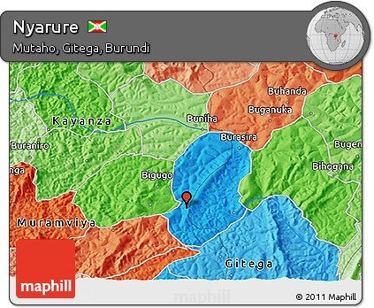 Political 3D Map of Nyarure
