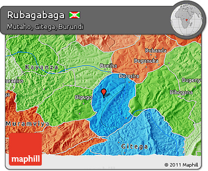 Political 3D Map of Rubagabaga