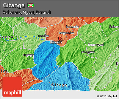 Political 3D Map of Gitanga
