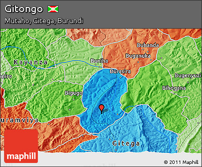 Political 3D Map of Gitongo