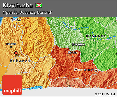 Political 3D Map of Kivyihusha