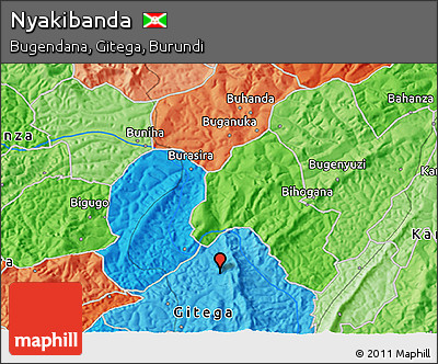 Political 3D Map of Nyakibanda