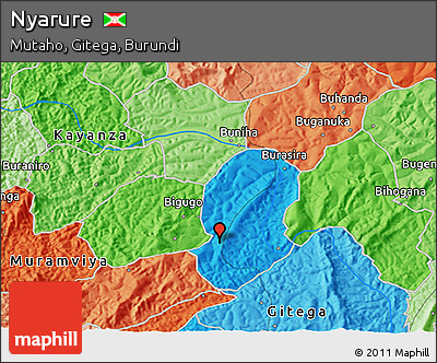 Political 3D Map of Nyarure