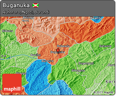 Political 3D Map of Buganuka