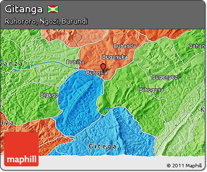 Political 3D Map of Gitanga