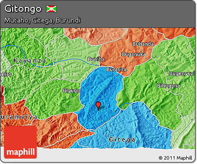 Political 3D Map of Gitongo