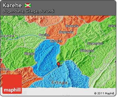 Political 3D Map of Karehe