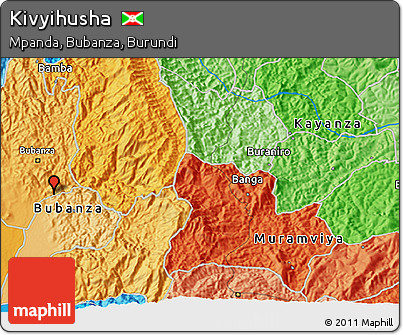 Political 3D Map of Kivyihusha