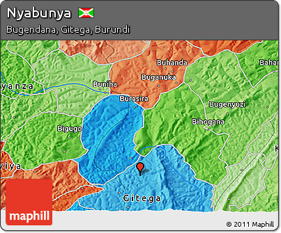 Political 3D Map of Nyabunya