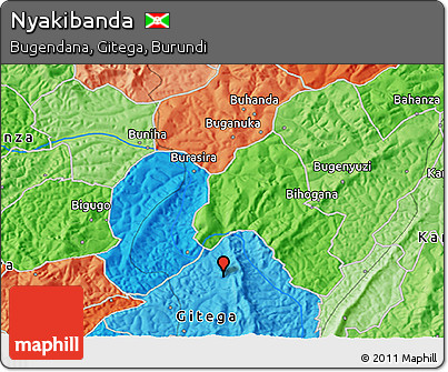 Political 3D Map of Nyakibanda