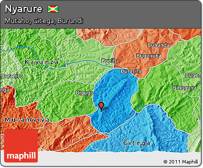 Political 3D Map of Nyarure