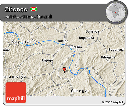 Shaded Relief 3D Map of Gitongo