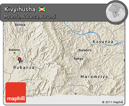 Shaded Relief 3D Map of Kivyihusha