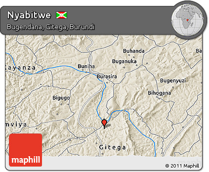Shaded Relief 3D Map of Nyabitwe