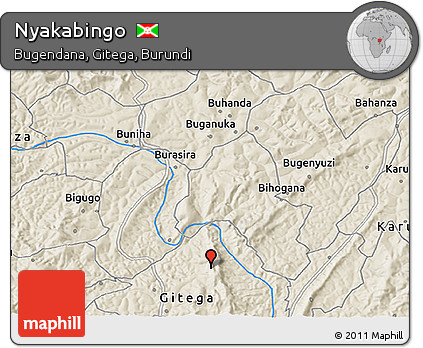 Shaded Relief 3D Map of Nyakabingo