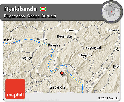 Shaded Relief 3D Map of Nyakibanda
