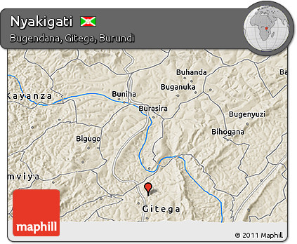 Shaded Relief 3D Map of Nyakigati