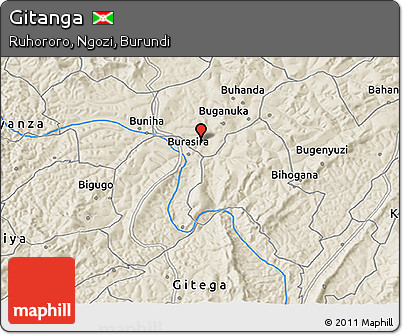 Shaded Relief 3D Map of Gitanga